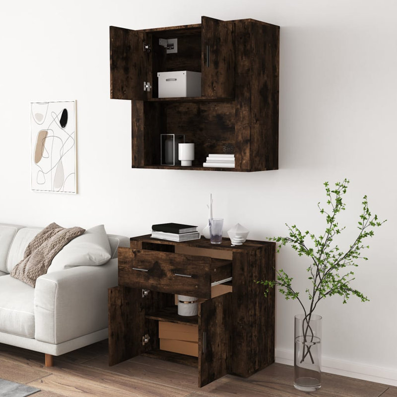 Vidaxl 80cm Sideboard, Brown/Black