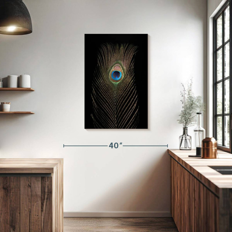 Brampt Posh Peacock Feather, 36" H x 24" W