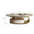 51.2-Inch Oval Faux Marble Coffee Table with Drawers