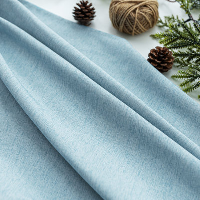 Linen Textured Shower Curtain and Hooks Set