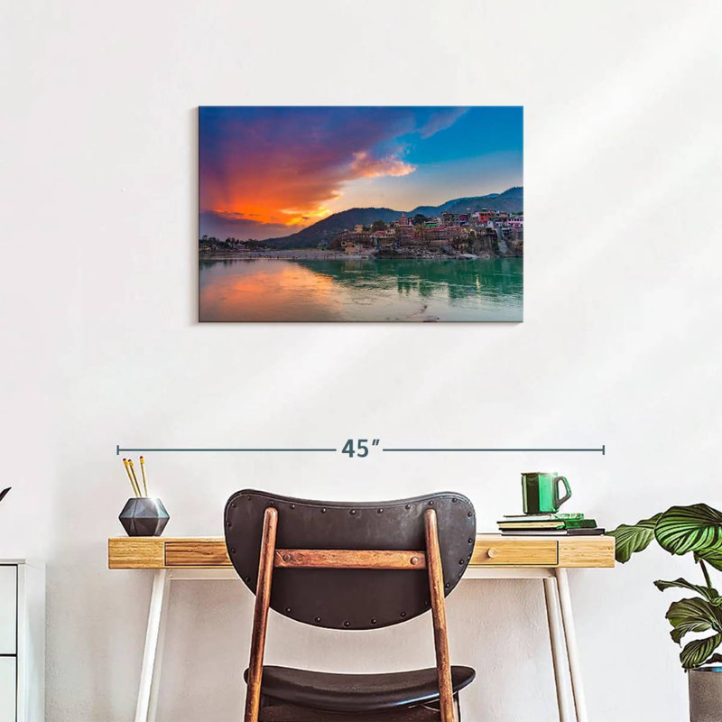 Nicci Dusk At Rishikesh, 20" H x 30" W