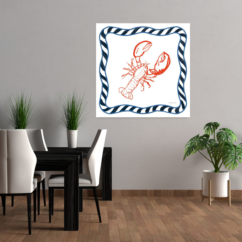 Art contemporain, art côtier de homard, H 36 po x l 36 po