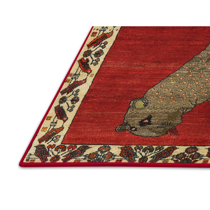 Tapis traditionnel orange / beige, Rectangle 2 pi x 4 pi