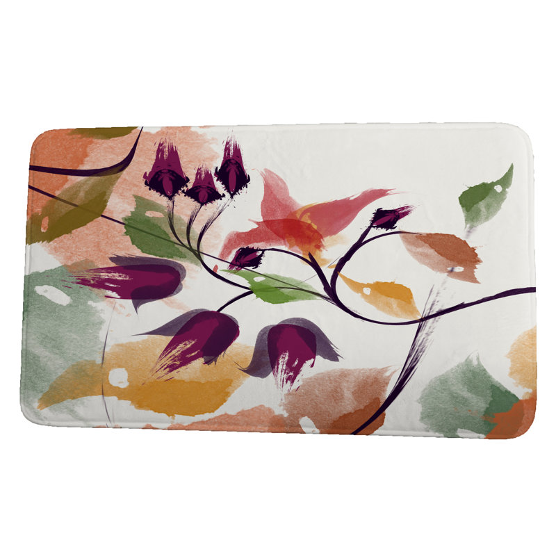 Lukas Non-Slip Bath Mat, 34" W x 21" L, Red
