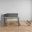Lit de jour double avec lit gigogne et bureau, tête de lit tapissier, tablettes de rangement avec station de charge et DEL, contemporain-871034272