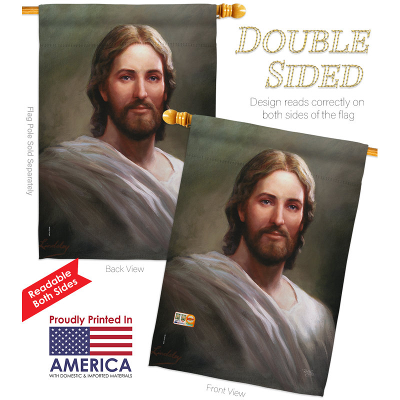 Double Sided 40'' H x 28'' W Polyester Flag Set