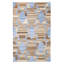 Tapis bleu ciel / brun en laine tissé à plat à la main Abrahem