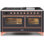 Cuisinière à deux brûleurs 60 pouces avec 9 brûleurs et plaque chauffante ILVE Majestic II Series