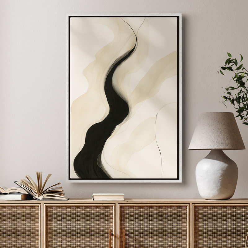 Art mural encadré, impressions murales abstraites rétro pour chambre à coucher - 16 po x 24 po, Blanc