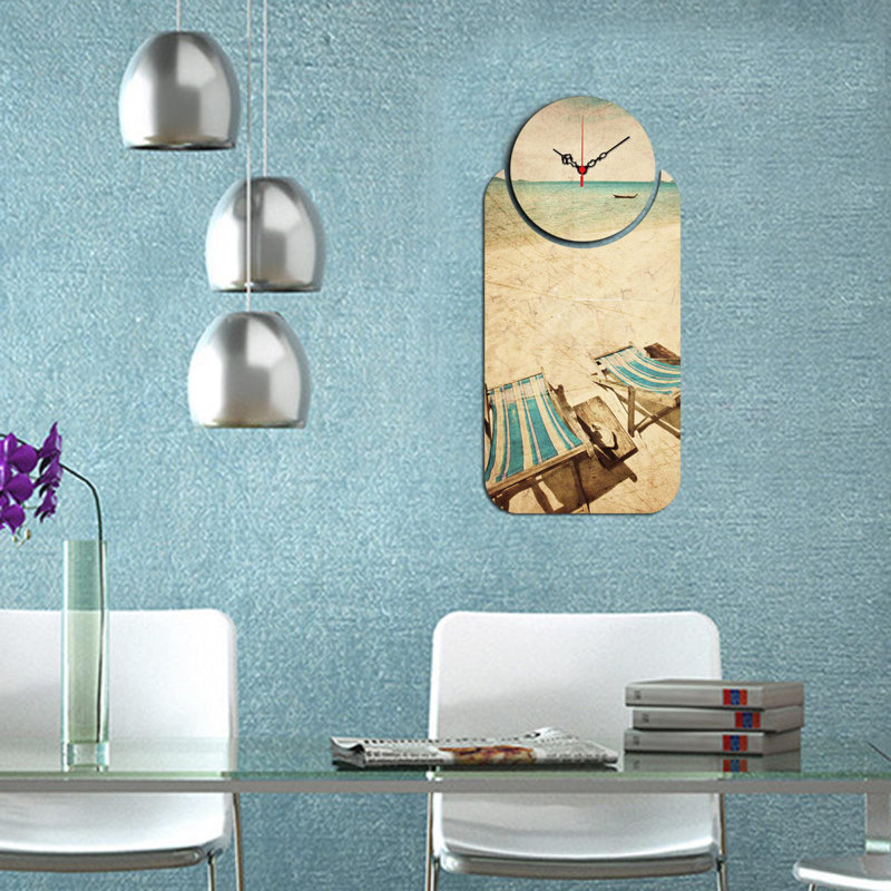 Ensemble de 2 horloges murales décoratives Chic, design moderne, 26,8 x 12,6 pouces | Fabrication 100% bois aggloméré, épaisseur: 0,1 pouce | Parfait pour le salon, le bureau ou la chambre à coucher, les garde-temps élégants et fonctionnels