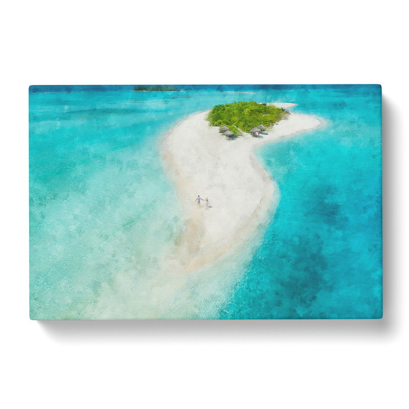 Alifu Alifu Atoll Beach Maldives - Wrapped Canvas Painting, 60cm H x 91cm W x 3cm D