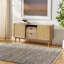 Tissu géométrique Delton tissé à plat à la main recyclé P.E.T. Tapis bleu / brun clair-1219943724