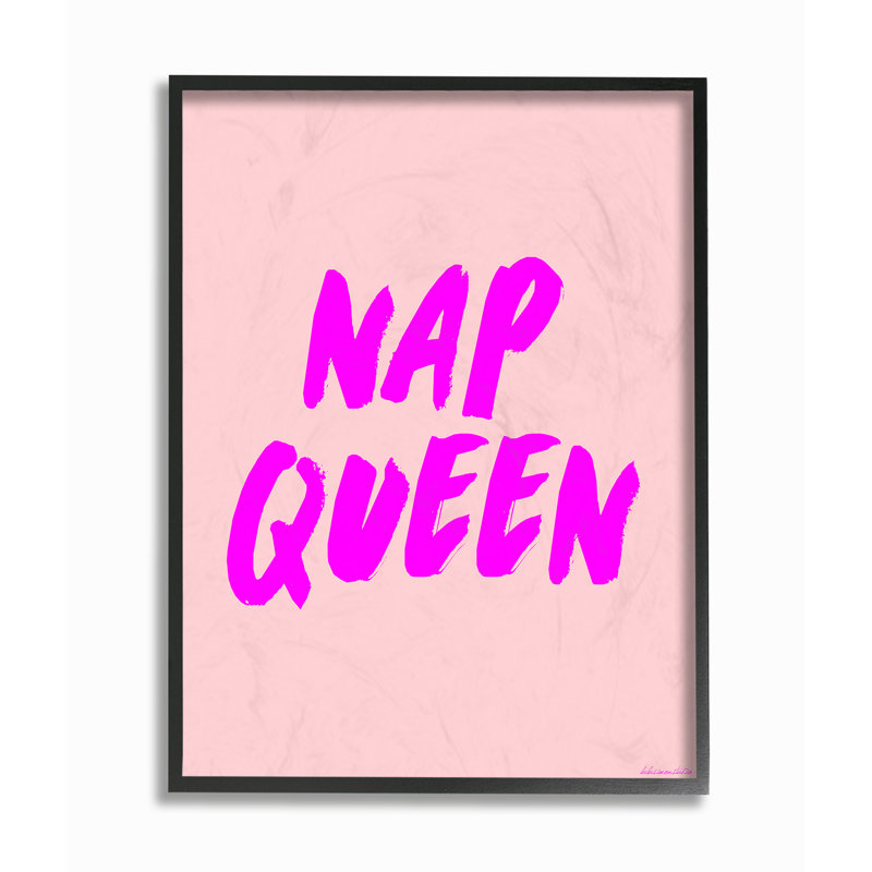 Art mural sur toile Nap Queen par House of Lulu, H 20 po x l 16 po x 1,5 po, Giclée encadrée noir minuit
