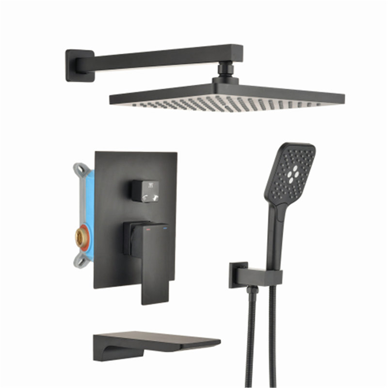 Complete Shower System, Matt Black