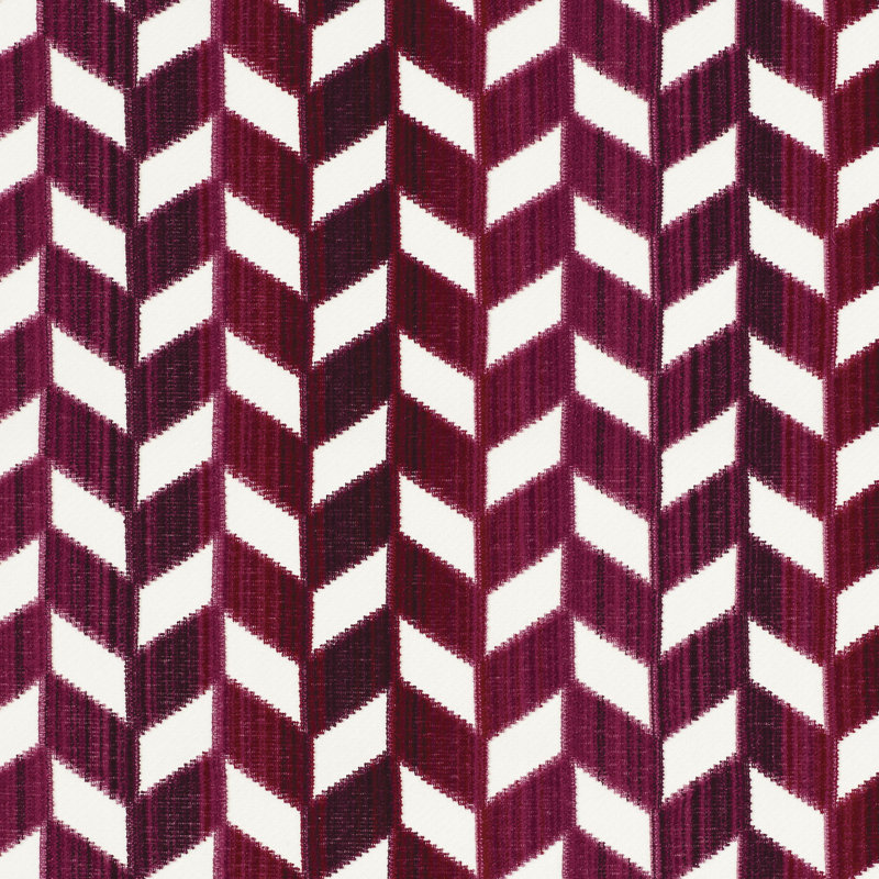 Chevron Strie Velvet Fabric, Garnet