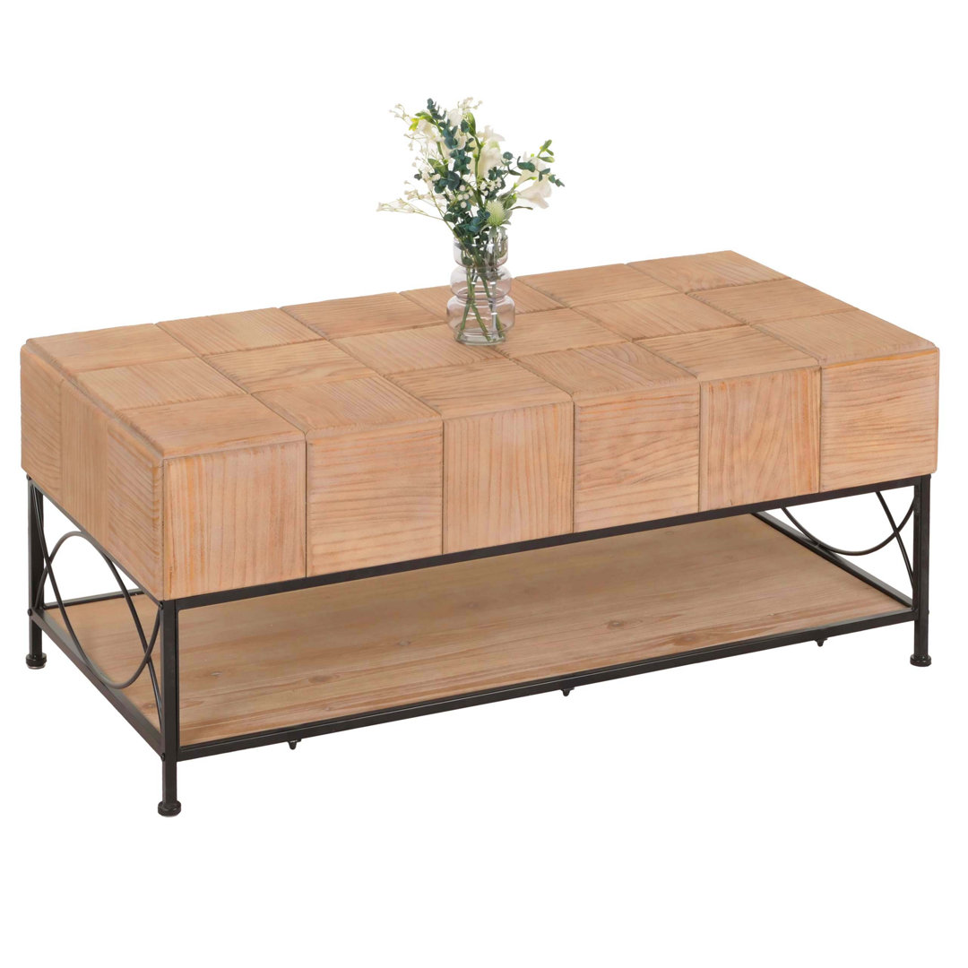 Couchtisch MCW-N30, Wohnzimmertisch Tisch Sofatisch, Ablage Massiv-Holz MDF, 51x120x61cm