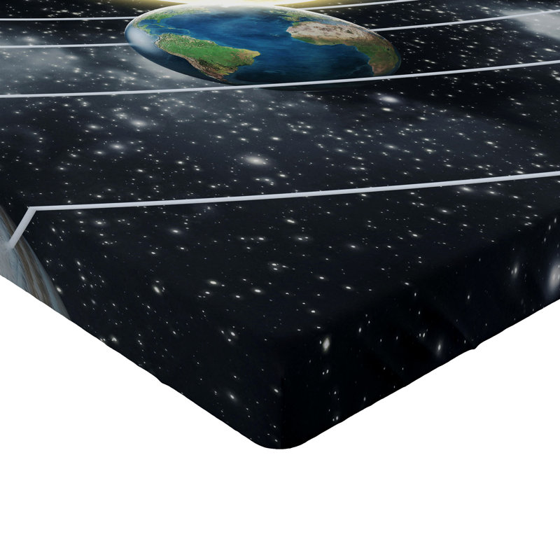 Ambesonne Outer Space Fitted Sheet 2-Pack Solar System Planets Multicolor, Queen Fitted Sheet