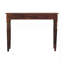 Console en bois massif, pieds tournés, 3 tiroirs, châtaignier, brun