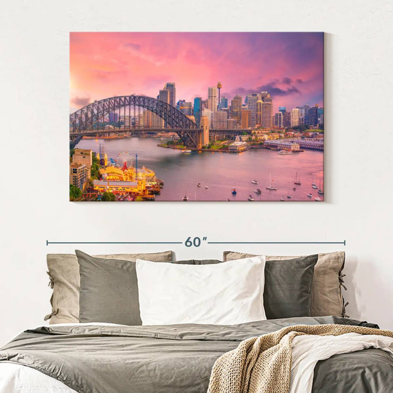 Nicci Pink Sydney Harbour Skyline, 34" H x 51" W