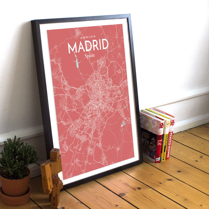 Madrid City Map - No Frame Print, 70.1cm H x 50cm W x 0.1cm D