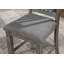Chaise de salle à manger à hauteur de comptoir de style transitionnel 2 pièces avec siège rembourré et dossier en lattes de métal brossé gris et gris clair