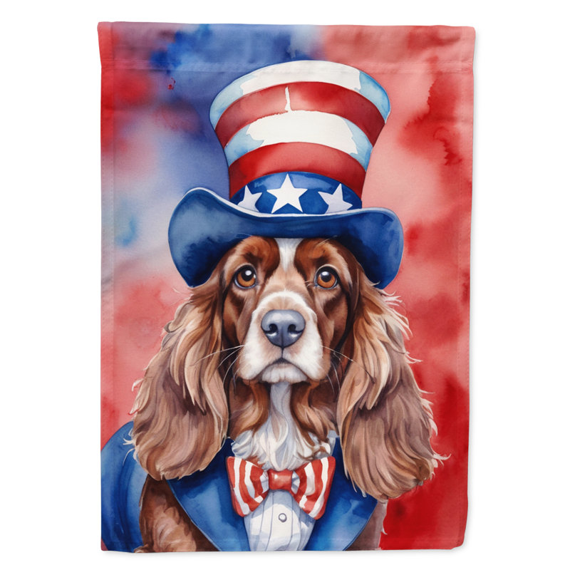 Drapeau patriotique du jardin américain, Épagneul cocker anglais brun