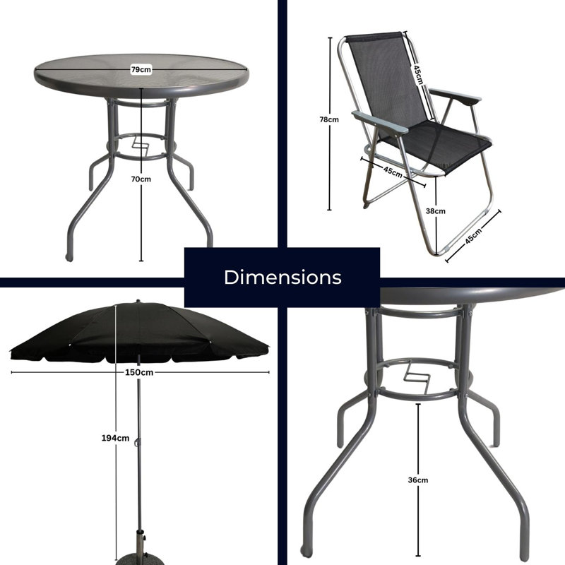 Chabak 4 - Person Patio Dining Set with Round Table