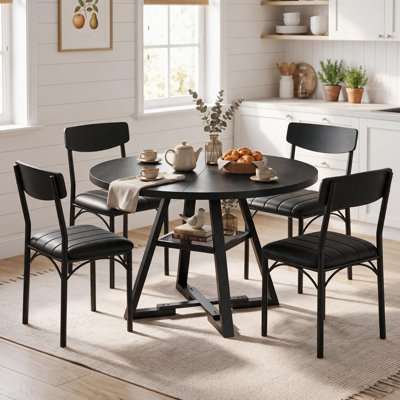 Ensemble de table ronde et quatre chaises