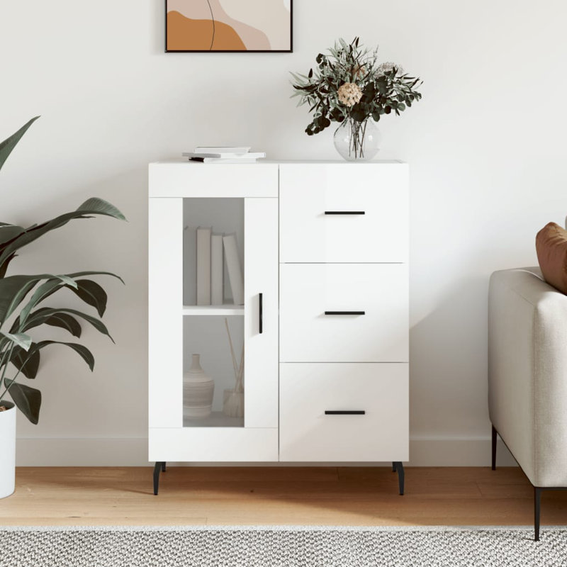 Mearl 69.5cm Sideboard, High Gloss White