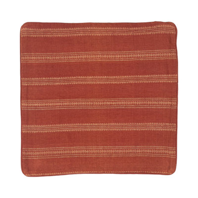 Brosley Striped Brown Square Throw Cushion
