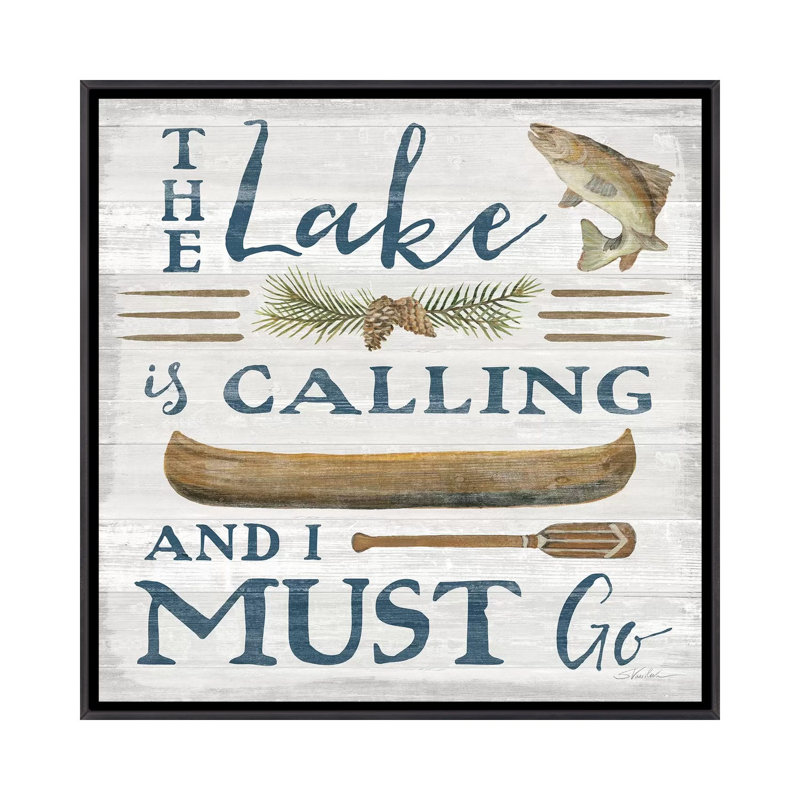 «Lakeside Retreat VIII» par Silvia Vassileva - reproduction d'art, Pas de tapis, Toile avec cadre noir patiné