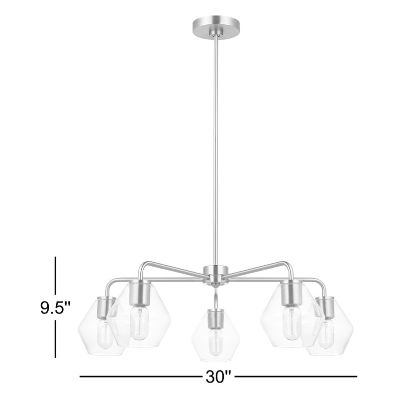 Rooks 5 - Light Dimmable Sputnik Sphere Chandelier, Brass