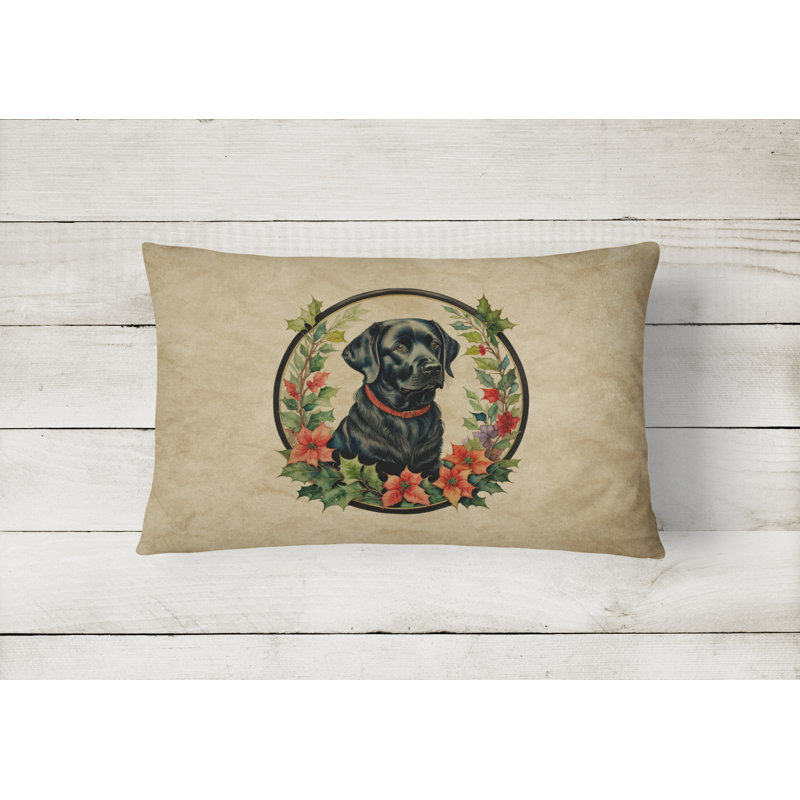 Coussin décoratif intérieur / extérieur en polyester Christmas, 12 po x 16 po, Rectangulaire