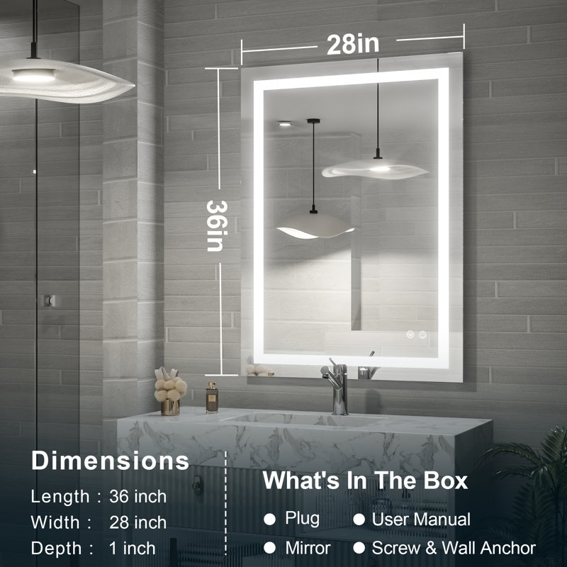 Miroir de salle de bain Martrez, 28 po x 36 po