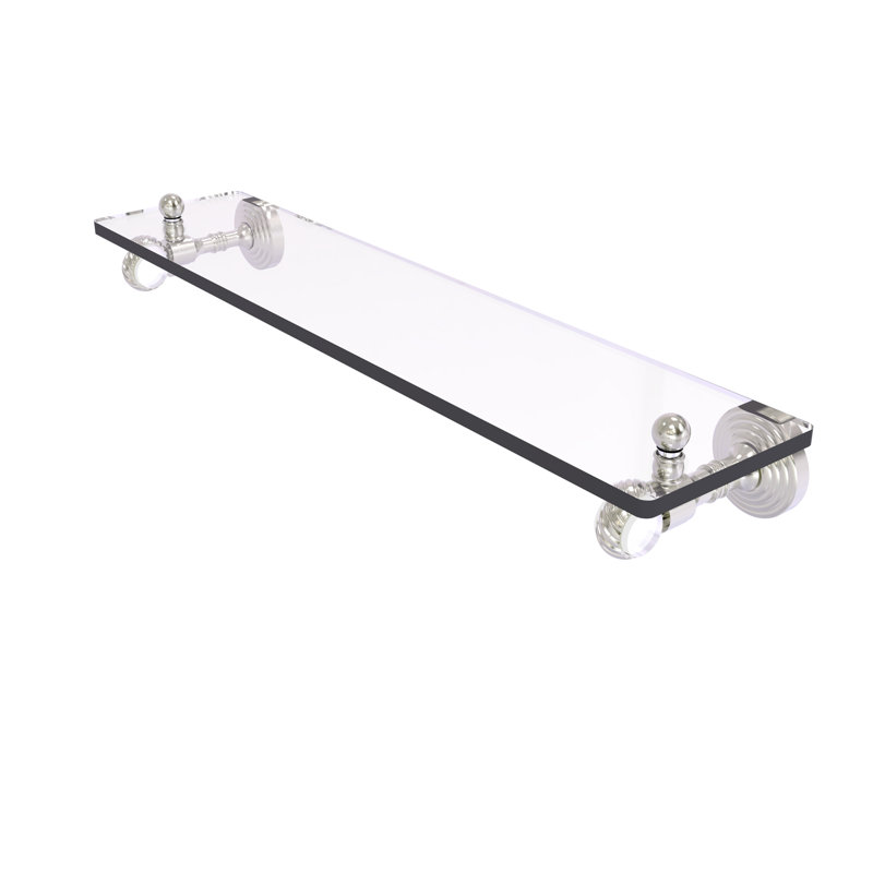 Étagère murale en verre Jarrell, Nickel satiné, H 3,2 po x l 22 po x P 5,1 po