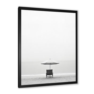 Noir et blanc, minimalisme, photo de plage - impression sur toile