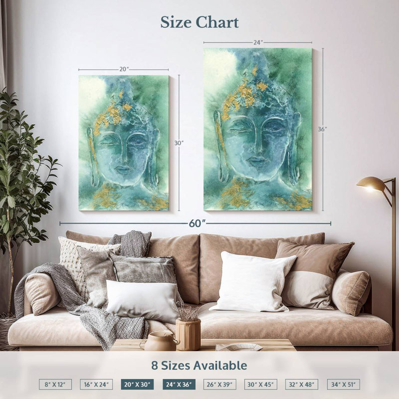 Leisha Gilded Buddha I, 36" H x 24" W
