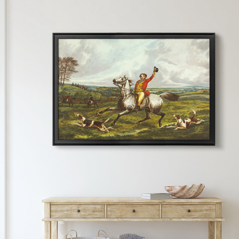 The English Hunt VI - Reproduction d'art graphique sur toile encadrée, H 30,5 po x l 42,5 po x P 1,5 po, Noir