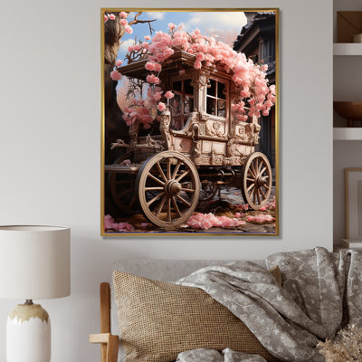 Romantisme, chariot de mariage rose I