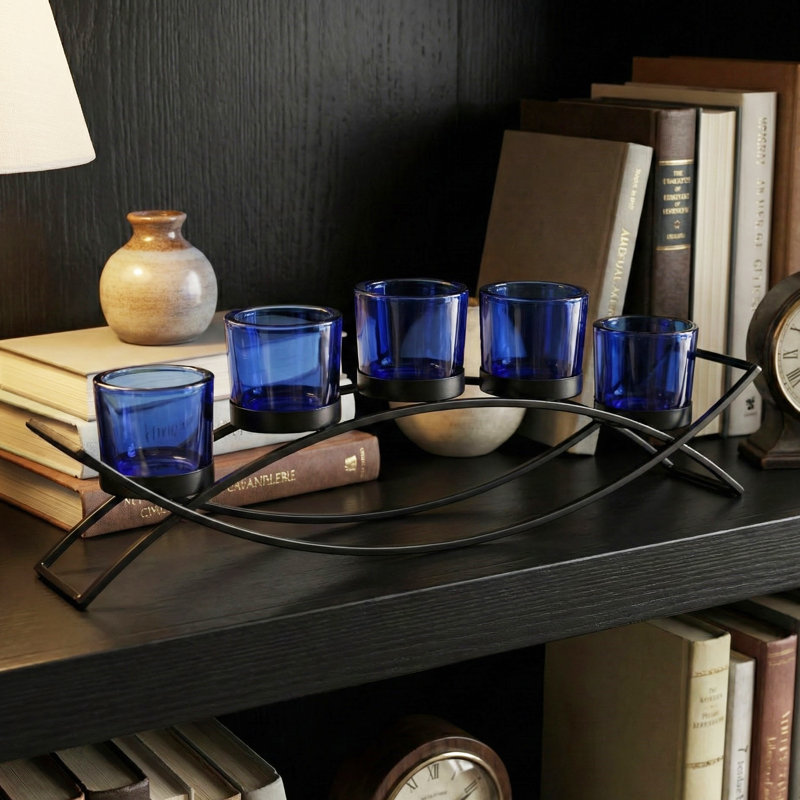 Centre de table en fer Iron, Black/Blue