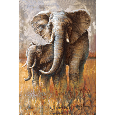 Elephants - Wrapped Canvas Painting