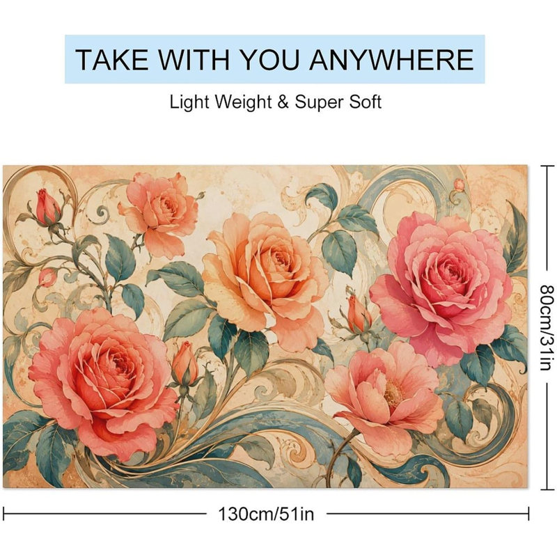 Serviette de plage Rose Floral