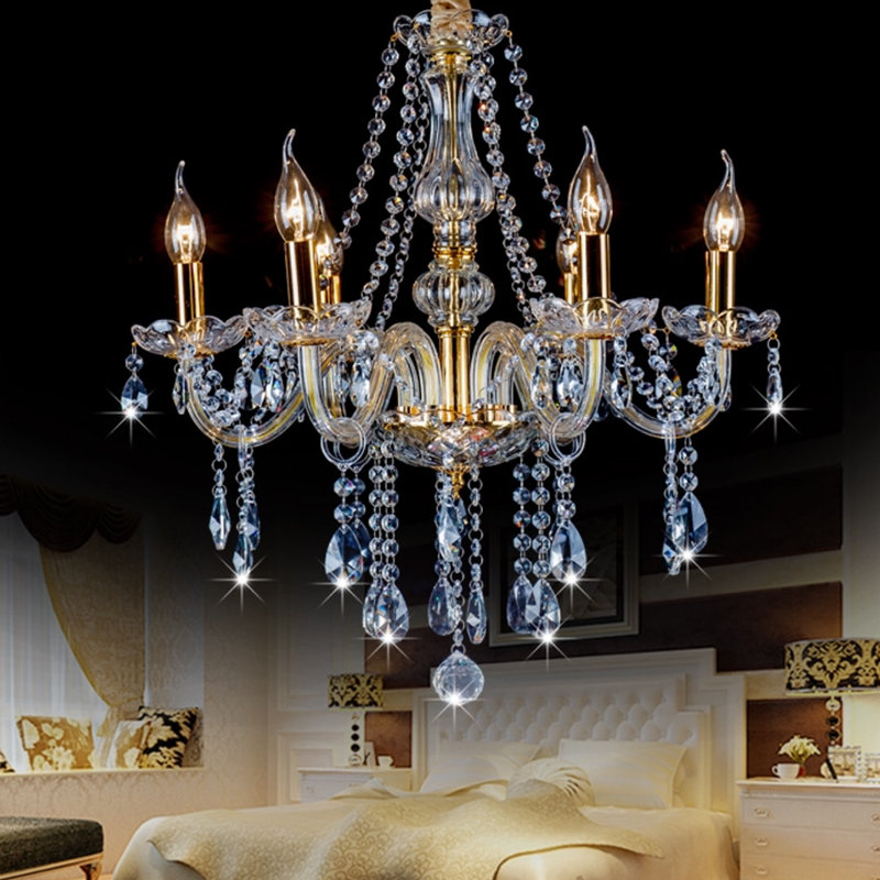 William 6 - Light Dimmable Classic / Traditional Chandelier, Golden
