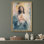 Sacré-Cœur de Jésus, reproduction d'art sur toile - Décoration religieuse chrétienne à l'aquarelle pour le salon ou la chapelle