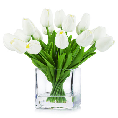 Natural Fibres Tulips Arrangement in Vase