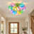 15" 3-Light Ceiling Light with Bubble Glass, Multicolor