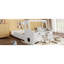 Lit voiture simple blanc - structure à profil bas avec plancher de rangement et d'étude dans une fenêtre enfantine, rangement, bureau-2053467533-2053467570