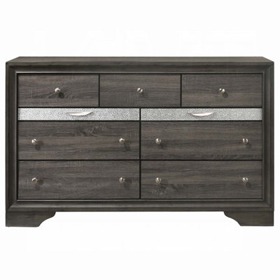 Commode 7 tiroirs Naima, finition grise
