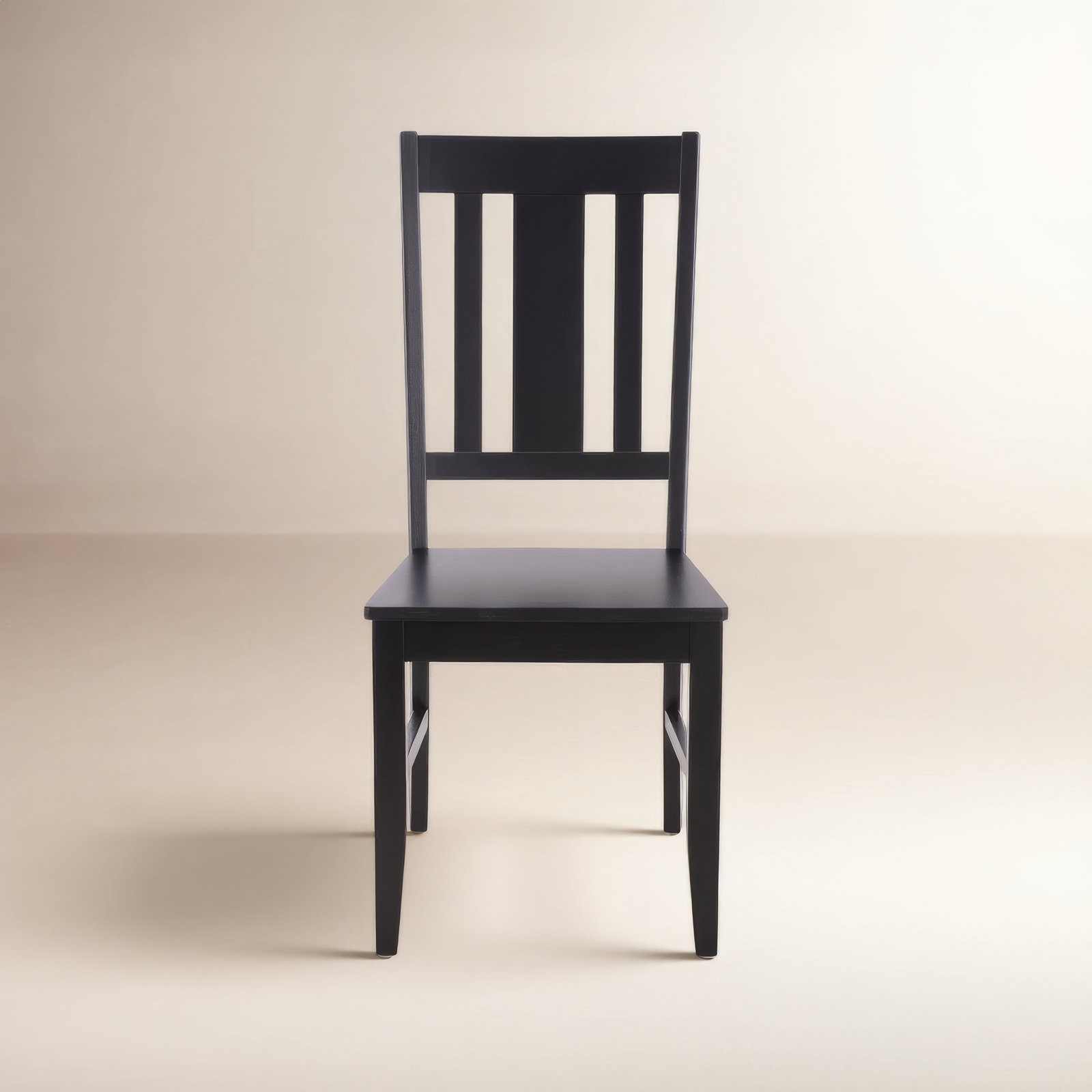 Slat Back Side Chair, Black