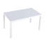 Summer 4Pcs Light Blue Stackable Armchairs With 55 Inch White Modern Table - Indoor/Outdoor Use, Ergonomic Design, Lightweight And Durable-2011883749